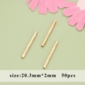 18k gold plated textured metal spacer tube beads 20.3mm x 2mm for jewelry making - Threaded Straight Tube (03A)