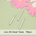 50pcs of 20.3mm silver spiral cut curved tube beads for DIY jewelry making - Threaded Straight Tube (03B)
