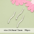 50pcs of 24.8mm silver S-shaped wavy tube beads with diamond-cut texture for DIY jewelry - Starry S-Shape Tube (08B)