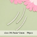 50pcs of 30.5mm silver hammered curved tube beads for DIY necklace and earring making - Frosted Curved Tube (09B)