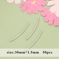 30mm silver textured curved tube beads for jewelry making diy ear accessories 50pcs - Threaded Curved Tube (10B)