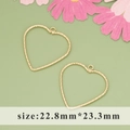 18k gold plated twisted heart pendants 22.8x23.3mm for DIY jewelry making earrings - Gold Twisted Heart Pendant (MD6305A)