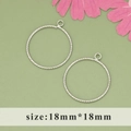 Round 18k gold plated twisted circle pendants 18mm for DIY earring and jewelry making - Silver Twisted Round Pendant (MD6301B)