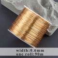 Hilo bañado en oro 18k de 0,6mm para joyería DIY, carrete de 90m de longitud - Estilo Medio Fino (M99706)