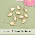 Polished 18k gold plated irregular faceted bead for jewelry making 10.3mm x 6.9mm - Irregular Polyhedron Style (MB6102A) / 20 Pieces Set / Gold