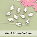 DIY silver metallic spacer beads size 10.3mm x 6.9mm for necklace making components - Irregular Polyhedron Style (MB6102B) / 20 Pieces Set / Silver