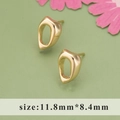 Pendientes de gota irregulares bañados en oro de 18k con tamaño de 11,8mm x 8,4mm - Estilo de Gota de Agua Hueca Irregular (MD5902A) / Dorado
