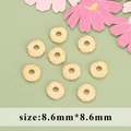 18k gold plated 8.6mm spacer beads with frosted texture for DIY jewelry making - Frosted Texture Ring Style (MB61014A)