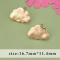 18K gold plated copper cloud stud earrings with hammered texture measuring 16.7mm by 11.4mm - Gold