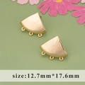 18K gold plated irregular fan-shaped earrings components with loops for DIY jewelry - Gold