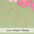 Anello connettore ritorto 18mm placcato oro 18K per creazione orecchini fai-da-te - Pendente Tondo Attorcigliato Oro (MD6301A)