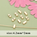 DIY jewelry 18k gold plated rectangular spacer beads 4.2mm by 2mm for handmade crafting - Polished Rectangle Style (MB6106A)
