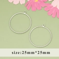 Pendente ad anello tondo argento testurizzato 25mm con gancio per gioielli DIY - Pendente Tondo Attorcigliato Argento (MD6302B)