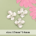 Silver flower spacer beads for DIY jewelry making, four-petal 13mm x 14mm design - Silver Four Petal Flower Style (M71501) / 20 Pieces Set / Silver