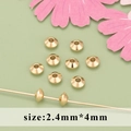 2.4mm by 4mm gold plated cone shaped spacer beads for DIY jewelry making and earrings - Bicone Disc Style (MB6107A)