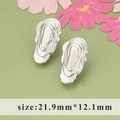 Irregular silver textured wave earrings in shiny finish size 21.9mm by 12.1mm - Silver