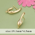 18k vergoldete DIY-Ohrstecker-Komponenten mit Ringöse, Größe 19,1x4,5 mm für Schmuck - Stromlinienförmiger Wassertropfen-Stil (MD5908A)