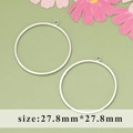 Silver round geometric jewelry pendant frames 27.8mm for DIY earring and necklace making - Silver Plain Large Round Pendant (MD6304B)