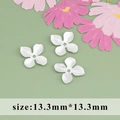 Silver 13.3mm four-petal flower metal bead cap for handmade DIY jewelry crafts - Brushed Four-Petal Flower Piece (MA8003YB) / 20 Pieces Set / Silver