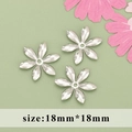 DIY silver flower bead caps 18x18mm for handmade jewelry craft making accessory - Silver Six Petal Flower Style (M71507)