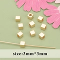 3mm 18k gold plated cube spacer beads for DIY jewelry making and necklace crafts - Polished Cube Style (MB6109A)
