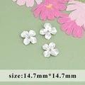 Matte silver four-petal flower spacer bead for DIY jewelry making, 14.7mm x 14.7mm size - Four-Petal Flower Accessory (M71516YB) / 20 Pieces Set / Matte Silver
