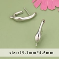 Unregelmäßige silberne Ohrstecker mit Schlaufen für DIY-Schmuck, Größe 19,1mm x 4,5mm - Stromlinienförmiger Wassertropfen-Stil (MD5908B)