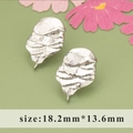 Irregular textured silver copper earring findings with loops for DIY jewelry making - Wavy Texture With Loop Style (MD6006B) / Silver