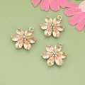 Champagner-Zirkonia-Blumenanhänger mit 18k Vergoldung für DIY-Schmuckherstellung - Silber - Champagner