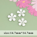 Silver plated 14.7mm flower bead cap for DIY jewelry making with five-petal design - Five-Petal Flower Tray Accessory (M71517YB) / 20 Pieces Set / Silver