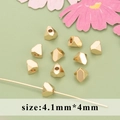 Polished 18k gold plated 4.1mm geometric faceted spacer beads for DIY jewelry making - Faceted Polyhedron Style (MB6110A)
