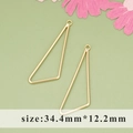 18k gold plated geometric triangle charm for DIY jewelry making 34.4mm by 12.2mm - Md6306a [1 Unit]