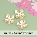 18k gold plated flower bead caps for DIY jewelry making with 17.5mm diameter - Five-Petal Round Tray (M71523YA) / 20 Pieces Set / Matte Gold