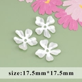 Matte silver 18k gold plated flower cap 17.5mm for DIY earrings and necklaces - Matte Silver Five-Petal Round Tray (M71523YB) / 20 Pieces Set / Matte Silver