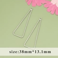 Silver color twisted texture triangle pendant charms for DIY earring making, 38mm - Md6307b [1 Unit]