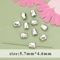 DIY jewelry 5.7mm silver plated metal flat spacer beads for handmade necklaces - Random Shape Block Style (MB6111B)