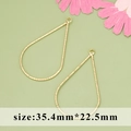18k gold plated teardrop geometric pendants with spiral texture for DIY jewelry making - Gold Twisted Teardrop Pendant (MD6310A)