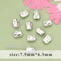Silver textured irregular metal spacer beads 7.5mm for DIY necklace jewelry making - Irregular High Polish Style (MB6112B)
