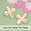 26mm gold-plated 18k flower cap with brushed metal texture for DIY jewelry making - Brushed Flower Large Pendant (M71527YA) / 20 Pieces Set / Gold