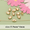 DIY jewelry 18k gold plated 5.9mm barrel beads for necklaces and earrings making - Oval Barrel Polished Style (MB6113A)