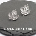 Silver plated leaf pendant 2.1x1.8cm for DIY jewelry making with fine texture - 2.1cm*1.8cm / Silver Maple Leaf Style (M69601)