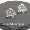 Silver vintage leaf earring connector 2.1cm*2cm DIY jewelry accessory component - 2.1cm x 2cm / Silver Hollow Leaf Style (M69602)