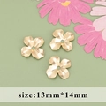 18k gold plated 13mm flower-shaped bead cap charms for DIY jewelry making accessories - Gold Four Petal Flower Style (M71516)