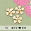 DIY 18k gold plated metal five-petal flower bead caps 15mm jewelry making components - Gold Five Petal Flower Spacer Bead Style (M71517)