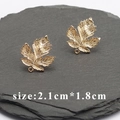 Golden leaf-shaped DIY jewelry charms in 18k plated finish with 2.1cm size markings - Gold Maple Leaf Style (M69605)