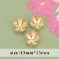 18k gold plated 13mm flower bead caps for DIY jewelry making accessories set - Gold Five Petal Flower Bead Cap Style (M71519)