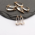 Set van 6 stuks 18k vergulde glazen druppelhangers voor DIY sieraden maken - Transparant (M62701)