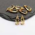 Vergulde 18k druppelvormige hangers met gele facetstenen voor het maken van sieraden - Geel (M62703)