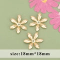 18k gold plated 18mm flower bead caps for DIY jewelry making accessories - Gold Six Petal Flower Style (M71522)