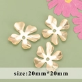 Golden 18k plated metal flower bead cap 20mm for DIY jewelry making accessories - Gold Irregular Five Petal Flower Style (M71523)